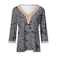 thumbnail image 3 of Aofany Women's Plus Size Pullover Tops V-neck Lace T-shirt 3/4 Sleeves Printed Blouse Fall Sale, 3 of 3