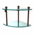 thumbnail image 3 of Two Tier Corner Glass Shelf - Polished Brass, 3 of 7
