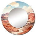 thumbnail image 2 of Designart "Canyon Drift In Desert Dreams" Minimalism Peach Large Round Mirror - Round Bedroom Mirror Wall Decor - Modern Round Printed Mirror - 36" x 36", 2 of 6