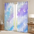 thumbnail image 2 of jejeloiu Tie Dye Galaxy Blackout Curtains Set of 2 (52x84 Each),Multicolor Stars Glitter Print Window Curtains For Teens, 2 of 6