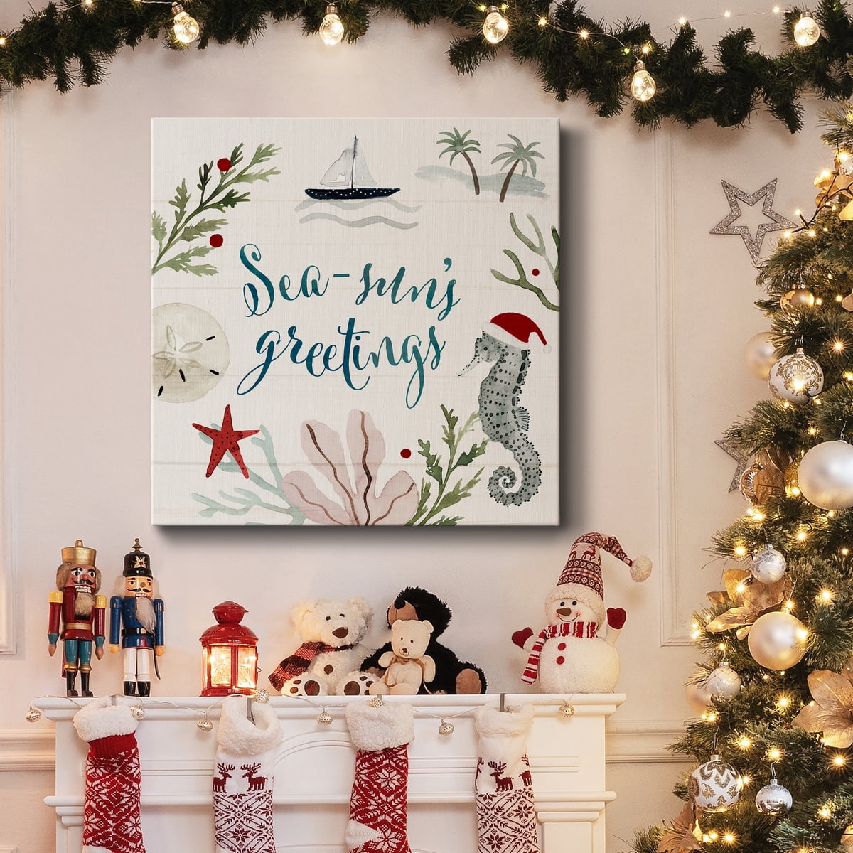 Christmas Cats and Dogs IV - Premium Gallery Wrapped Canvas - Ready to Hang