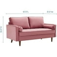 thumbnail image 4 of Modway Valour Causeuse Moderne en Velours de Performance Couleur Rose Poussiéreux/noyer, 4 of 9