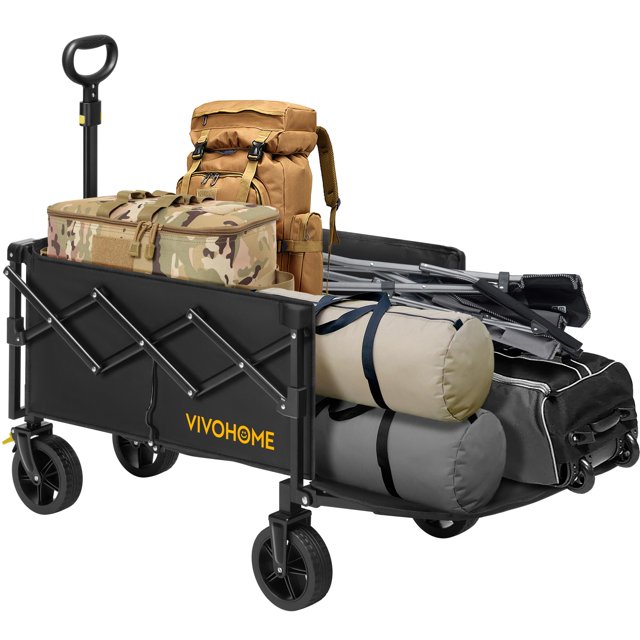 Carro Plegable VIVOHOME 130L con Portón y Capacidad de 145 kg