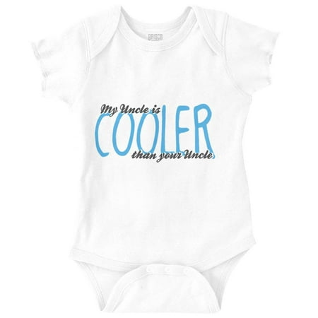 

My Uncle is Cooler than Yours Cute Romper Boys or Girls Infant Baby Brisco Brands NB