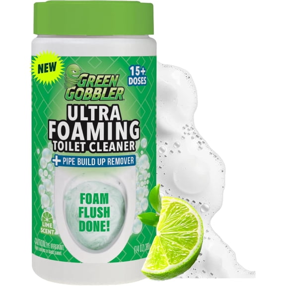 Ultra Foaming Toilet Cleaner – 15 Doses, Self-Activated Foam, Removes Tough Stains & Pipe Buildup, Helps Prevent Clogs