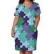 thumbnail image 3 of Diseño de rompecabezas colorido. Vestido holgado con bolsillos. Vestido de gala para mujer., 3 of 7