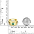 thumbnail image 4 of Gem Stone King 3.04 Ct Green Malachite Blue Created Sapphire 18K Yellow Gold Plated Silver Men's Ring (Size 8), 4 of 4