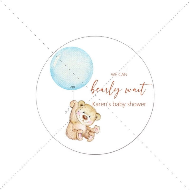 Etiquetas adhesivas personalizadas con temática de oso, etiquetas de bienvenida para Baby Shower, recién nacido, lindo oso personalizado, niña, niño, cumpleaños, bautismo
