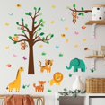 thumbnail image 5 of Forest animal tree children wall stickers ape elephant giraffe, kids decor., 5 of 5