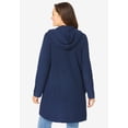 thumbnail image 3 of Woman Within Plus Size Hoodie Shaker Zipper Cardigan Sweater, 3 of 6