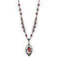thumbnail image 2 of 1928 Jewelry Red Faceted Oval Drop Pendant Necklace For Women 16" + 3" Extender, 2 of 3