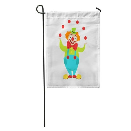 LADDKE Circus Clown Artist in Classic Outfit Red Nose and Make Garden Flag Decorative Flag House Banner 12x18 inch