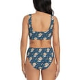 thumbnail image 3 of Kdxio Space Puppy Print Women's 2 Piece High Waisted Wrap Spaghetti Strap Summer Swimsuit Bikini Set-Large, 3 of 7