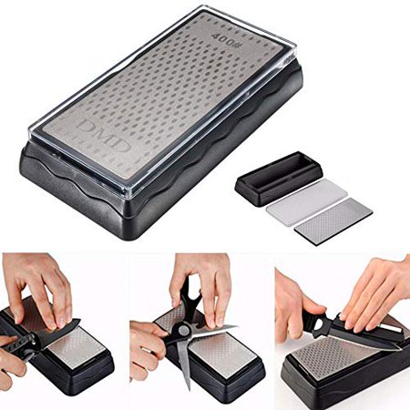 Double-Sided Diamond Sharpening Plate,400/1000 Grit Knife Sharpener Stone, 150x63mm Honeycomb Surface Outdoor Kitchen