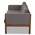 thumbnail image 3 of Baxton Studio Lenne Grey Upholstered Walnut Sofa, 3 of 10