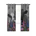 thumbnail image 7 of Black Cows Blackout Curtains for Bedroom, Country Pink Spring Floral Elegant Farmhouse Wooden Thermal Insulated Kitchen Drapes with Grommets, Light Blocking Window Treatment, 2 Panels 52" x 96", 7 of 7