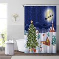 thumbnail image 4 of Octopus Shower Curtain Funny Blue Ocean Creature Shower Curtains Sets with 6 Hooks, Polyester Fabric Waterproof Curtains for Bathroom Beach Theme Decor 36"*72", 4 of 6