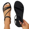 thumbnail image 5 of Xdegoge Summer Shoes for Women Open Toe Flat Sandals Asymmetrical Strappy Design Elastic Slingback Casual Beach Vacation Footwear, 5 of 8