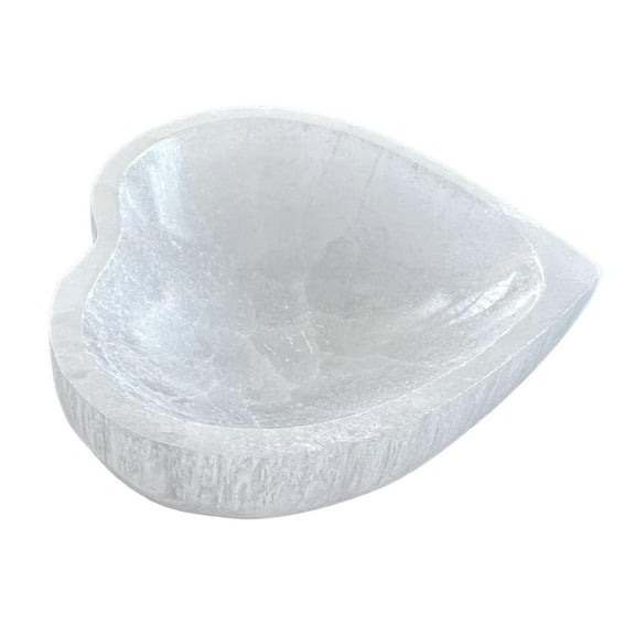 Selenite Bowl Crystal Tray Heart Shape Design for Jewelry Storage Home Decoration for Men Women
