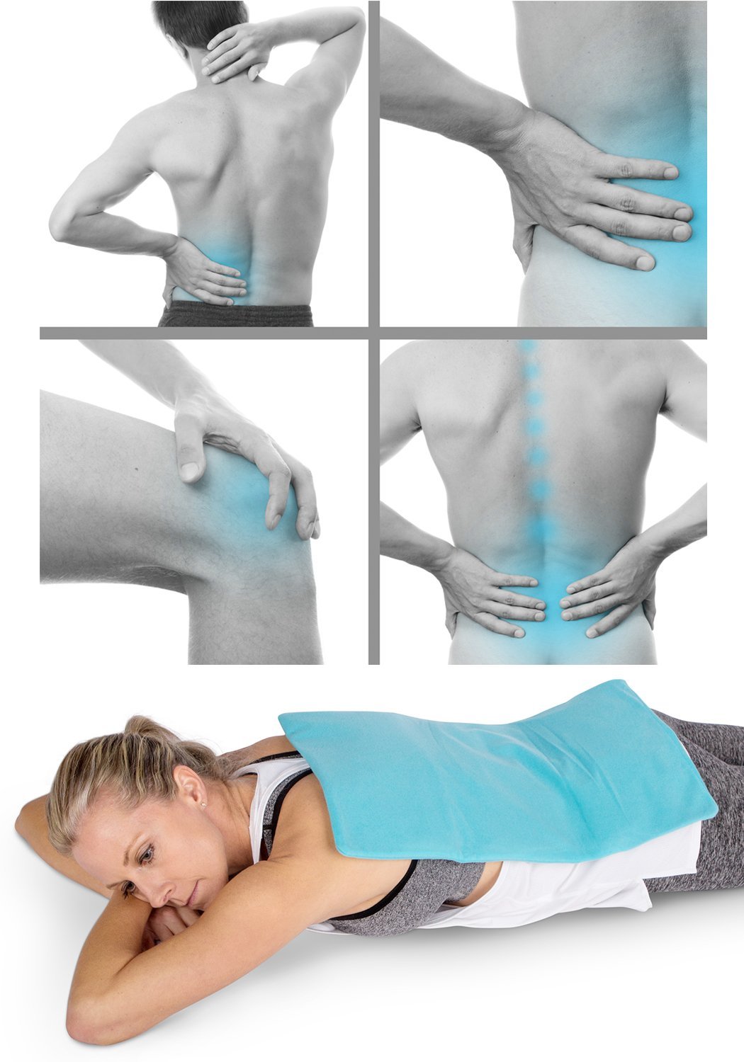 ICEWRAPS 12”x21” Reusable Ice Pack with Soft Fabric Cover - Oversize Flexible Cold Therapy Wrap for Back, Hip, Knee Injuries, Sciatica, and Chronic Pain Relief