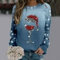 thumbnail image 2 of Womens Fashion Merry Christmas Print O Neck Sweatshirt Round Neck Fit Pullover Tops Casual Long Sleeve Workout Shirts Loose Blouse, 2 of 4
