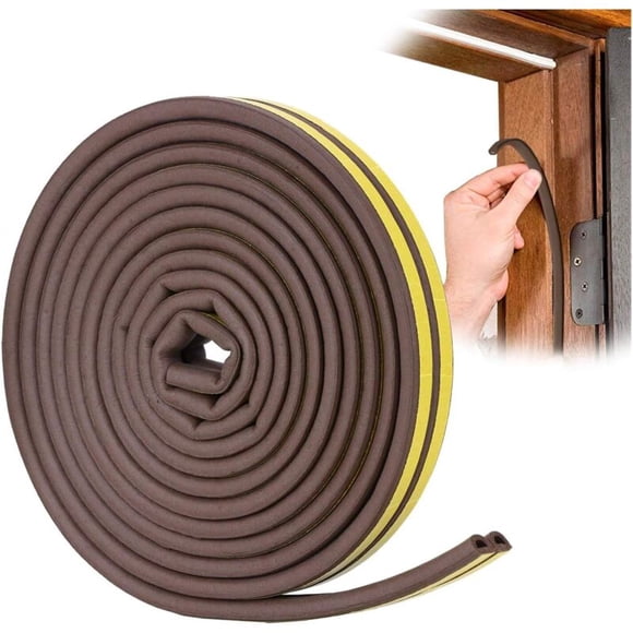 D-Profile Seal Strip, Door and Window Sealant with Strong Adhesion, Noise Insulating and Weatherproof, 6 Meters (Brown)