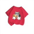 thumbnail image 2 of Hiiyo T-Shirt Graphique Chat Dessin Animé pour Filles Manches Courtes Col Rond pour Enfants, 2 of 3