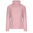 thumbnail image 4 of Babysbule Plus Size Womens Sweaters New Arrivals Fashion Women's Casual Long Sleeved Solid Hedging Knitting Turtleneck Sweater Clearance Women's Fashion, 4 of 6
