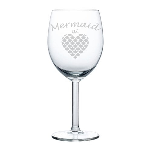 Wine Glass Goblet Mermaid At Heart (10 oz)