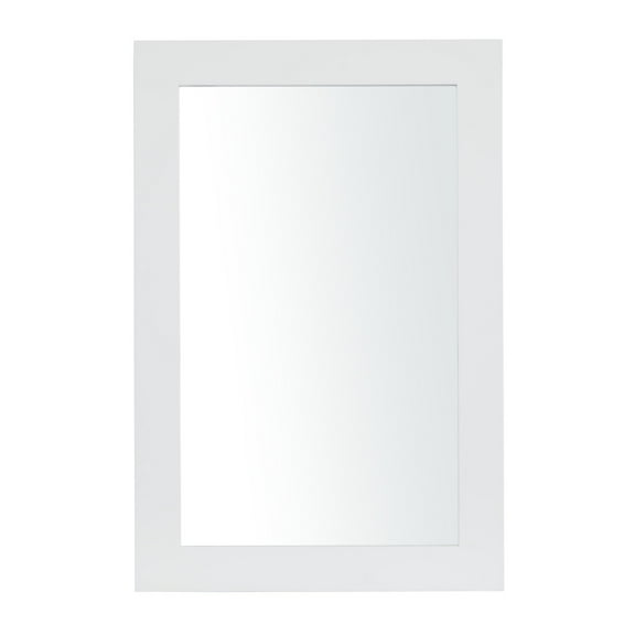 DecMode 24" x 36" White Rectangular Wall Mirror