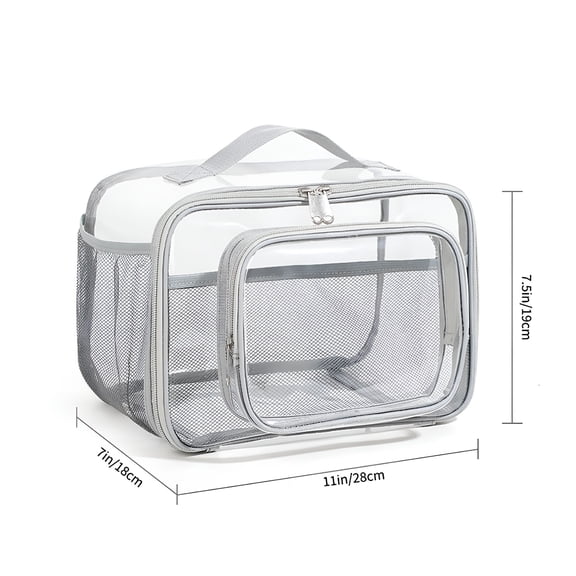GASTROPOD Large Clear Lunch Bags For Work See Through Plastic Lunch Box with Adjustable Strap and Front Storage Compartment Transparent Lunch Bags For Men and Women