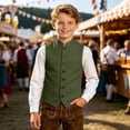 thumbnail image 2 of Byoo Vertical Texture Mandarin Collar Button Vest for Toddler Boy Sleeveless Bavarian Oktoberfest Top Blouse, 2 of 5