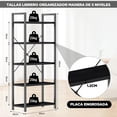 thumbnail image 3 of Librero Organizador 5 Niveles Grande Librero Minimalista Estante de 5 Capas Estantería de Almacenamiento Libreros Madera Alacenas para Cocina para Dormitorio, Sala de Estar, Estudio, Pasillo, 3 of 4
