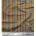 thumbnail image 1 of Soimoi Brown Cotton Duck Fabric Leaves & Stripe Decor Fabric Printed Yard 42 Inch Wide, 1 of 3