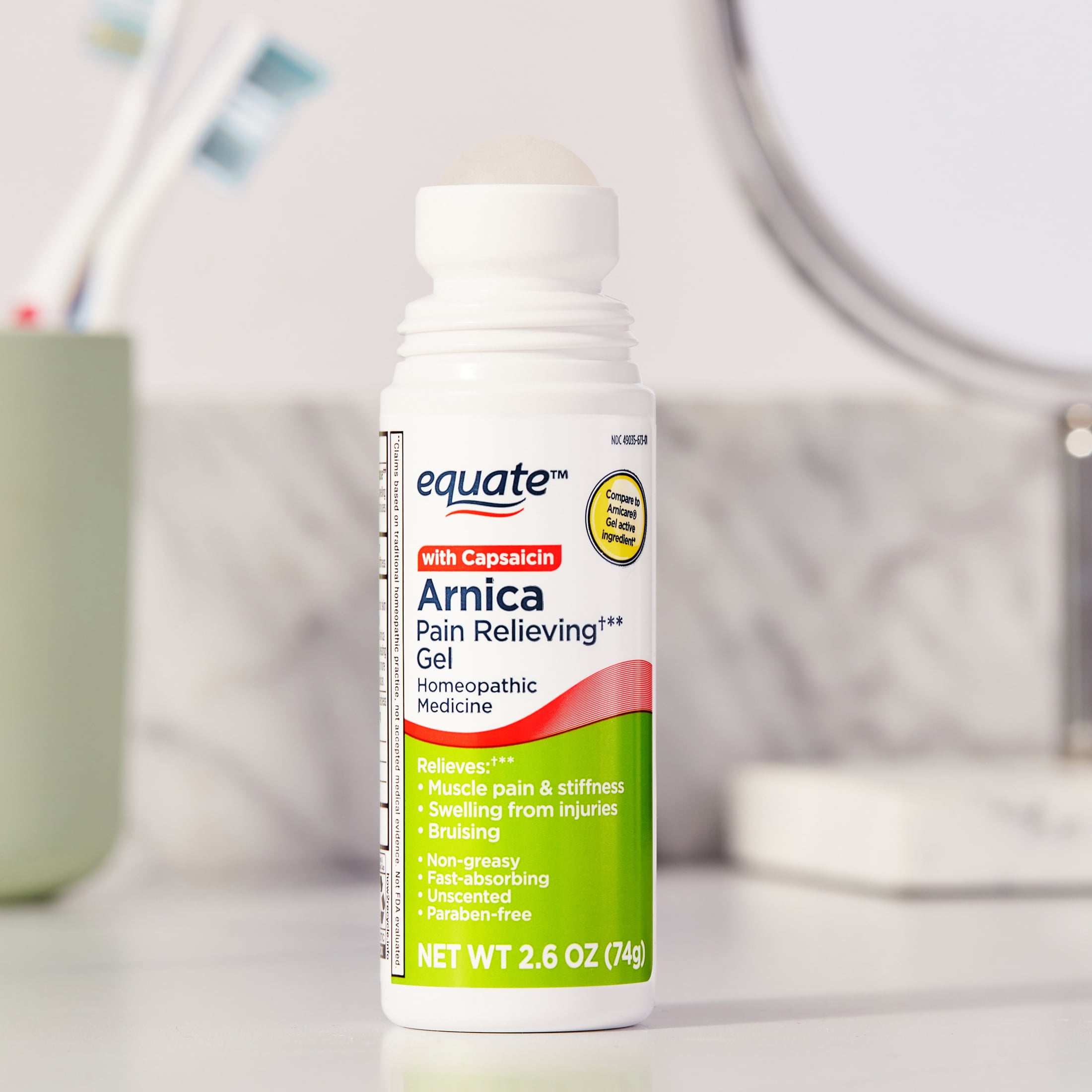 Equate Arnica Pain Relieving Gel with Capsaicin, 2.6 oz, Compare to Amicare® Gel Active Ingredient