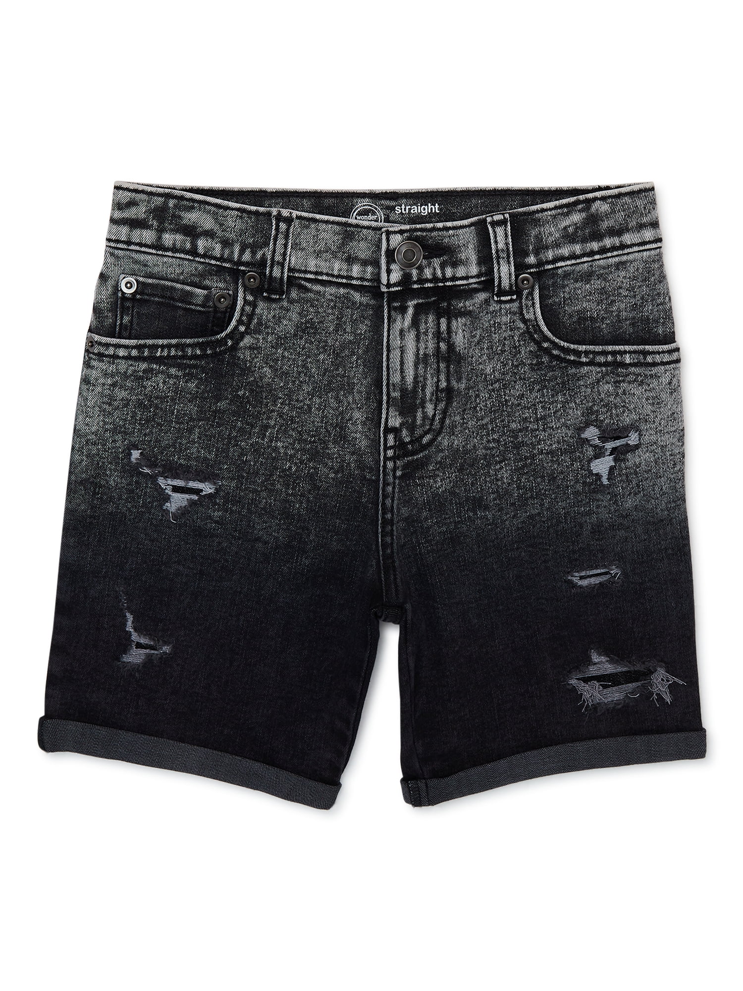 Wonder Nation Boys Rip and Repair Denim Shorts, Sizes 4-18 & Husky