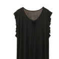 thumbnail image 4 of QINGFSAP Womens Ruffled Shoulder Sleep Dress Scoop Neck Bow Tie Detail Relaxed Nightgown, 4 of 5