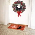 thumbnail image 5 of Guirnalda de decoración acrílica para puerta de entrada artificial 2022, corona navideña sagrada, adornos colgantes con estampado de piñas y bayas, 5 of 5