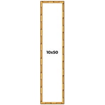 10x50 Frame Gold Bamboo Solid Wood Picture Frame | 1 Inch Moulding Width | Interior Frame Depth