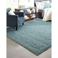 thumbnail image 2 of Unique Loom Solo Solid Shag collection Modern Plush Light Slate Blue Square Rug (8 2 x 8 2), 2 of 2