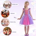 thumbnail image 5 of Jurebecia Girls Princess Party Dress with Puff Sleeves - Sparkly Tulle Fancy Gown for Birthday, Christmas & Special Occasions (Age 1-6, Purple), 5 of 23