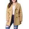 Agnes Orinda Women's Plus Size Winter Notched Lapel Double Breasted Overcoat