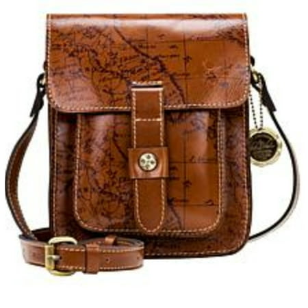 Patricia Nash LARI Leather Flap Crossbody Bag ~ Map Print MSRP $199