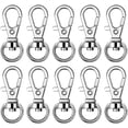 thumbnail image 1 of Clips de cordón de 10 piezas con abrazadera giratoria de Metal de 360 grados, ganchos de cordón de aleación de aluminio, accesorios de anillos de llavero para el hogar, la escuela, la oficina, Namotu CZBG-ZC80, 1 of 6