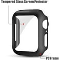 thumbnail image 5 of Screen Protector for Apple Watch 44mm Series 4/5/6/ SE Tempered Glass [2 Pack] [Full Coverage] Bumper Hard Case [with Screen Protector Built-in] Overall Protective Cover-Black, 5 of 5
