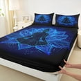 thumbnail image 4 of Feelyou Western Bohemian Yoga Twin Sheet Sets, Blue Lotus Flower Twin Fitted Sheet, Vintage Mandala Damask Flower Flat Sheet, Ultra Soft Bedroom Decor, 3pcs, 4 of 8