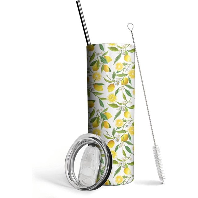 Vaso de acero inoxidable con aislamiento de limonero - Vaso de viaje de 20 oz. Regalos únicos para mujeres.