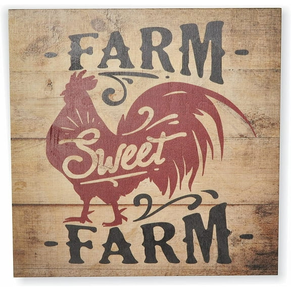 Farm Sweet Farm Rustic Wall Sign 12x12