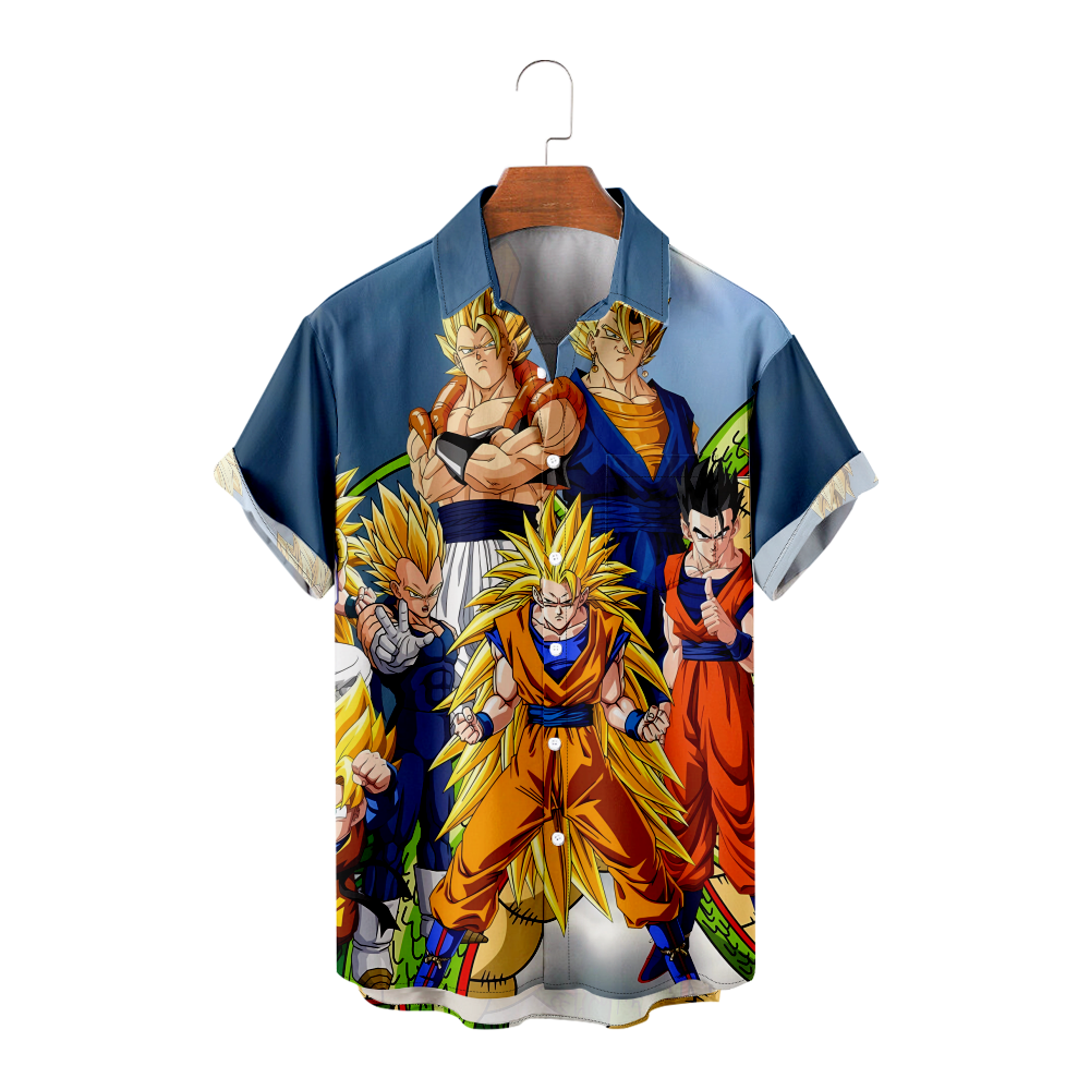 Dragon Ball Adventure Goku Hawaiian Shirt for Men Boys 3d Cartoon Kids ...
