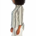 thumbnail image 3 of Orvis Ladies' Long Sleeve Linen Blend Top, Island Stripe - Navy/White Large, 3 of 4